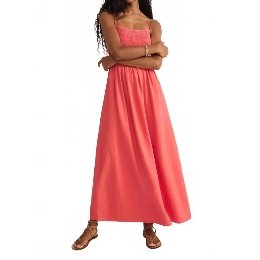 NEW Z SUPPLY bayside linen maxi dress in persimmon - Picture 5 of 7